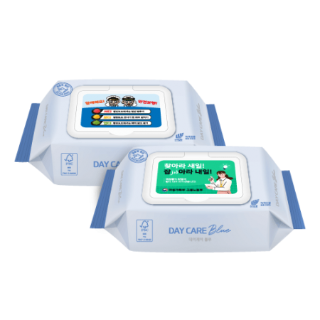 데이케어 블루 30매캡(플레인) 생분해 물티슈 FSC인증 녹색비닐인증 #2