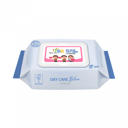 데이케어 블루 생분해 물티슈 20매 (엠보)캡 FSC원단 #2