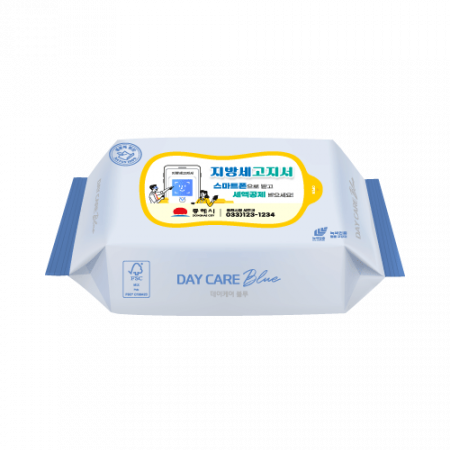 데이케어 블루 생분해 물티슈 20매엠보 FSC인증 녹색비닐인증 #2