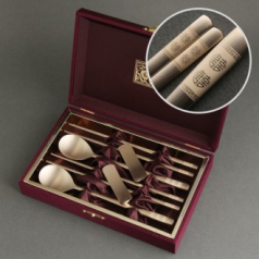 무병다복 희 방짜유기 2인수저&유기받침2P