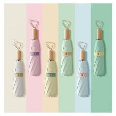 3색 배색 모던 파스텔 6컬러 3단 양우산 수동