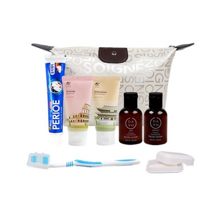 해피 여행용8종 [파우치 치약 칫솔 샴푸 린스 바디워시 로션 비누] 325 #3