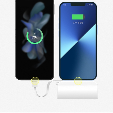 [에디토] 일체형 2in1 보조배터리 미니 5000mAh #3