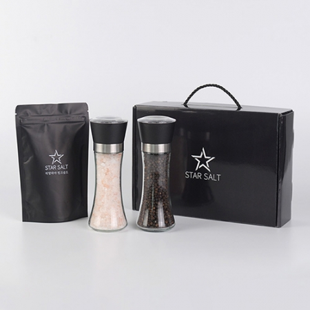 스타솔트 SL-21A 히말라야 핑크솔트 히말라야 핑크소금 히말라야솔트 블랙페퍼 통후추 그라인더 리필소금 명절선물 기념품 답례품 근로자의날 창립기념 실속 소금선물세트 #2