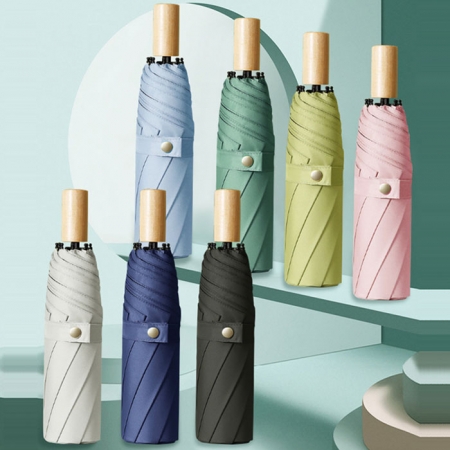 U023 베이직우드 가벼운 3단우산 접이식 튼튼한 우산 답례품 인쇄 양우산 제작 #2