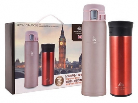 304 스텐 텀블러세트 420ml 360ml 보온보냉 텀블러 보온도시락 판촉물 사은품 답례품 보온병 등산물병 #2