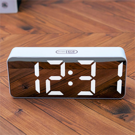 LED 슬림 미러 탁상시계 #4