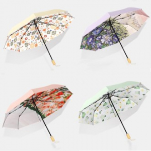 안쪽 플라워 컬러풀 3단 양우산