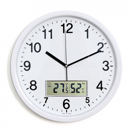 무소음 온습도 벽시계 350 화 이트 #2
