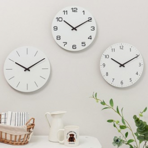 무소음 심플 세이프 우드 벽시계 280