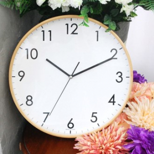 무소음 모던 심플 우드 벽시계 320 화이트