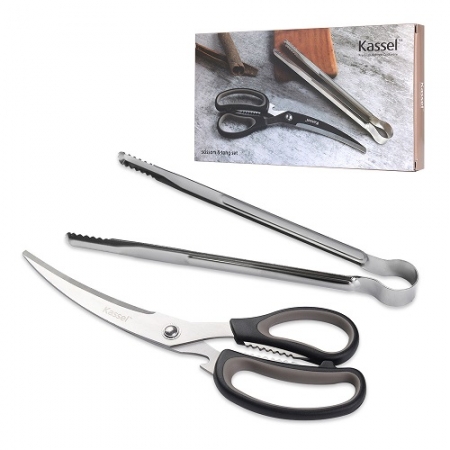 카셀 EF(eco-friendly) 곡선 삼겹살 가위 + 삼겹살 집게 세트-V2(version 2) #2