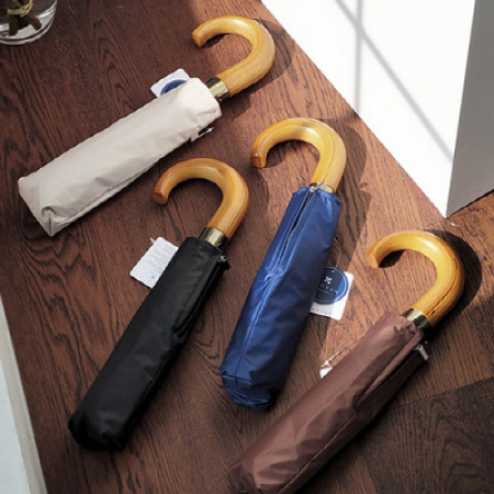 크로반 KR7 자동 3단우산 곡자형 우드손잡이 #2