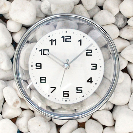 크롬 투명 욕실시계 #2