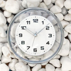 크롬 투명 욕실시계