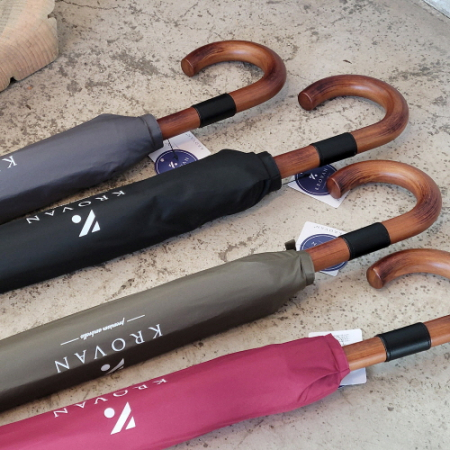 크로반 KR17 곡자형 우드손잡이 프리미엄 장우산 Leather #2