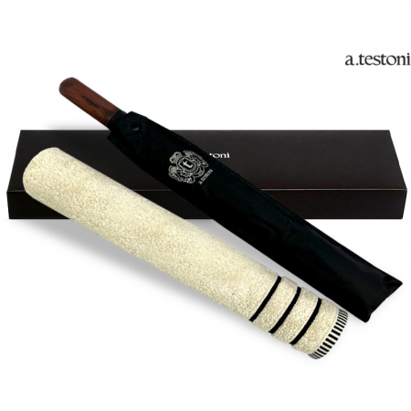 아테스토니 우드댄디 2단 우산 + 트리플 라인타올세트 A #4