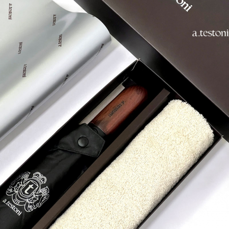 아테스토니 우드댄디 2단 우산 + 트리플 라인타올세트 A #5