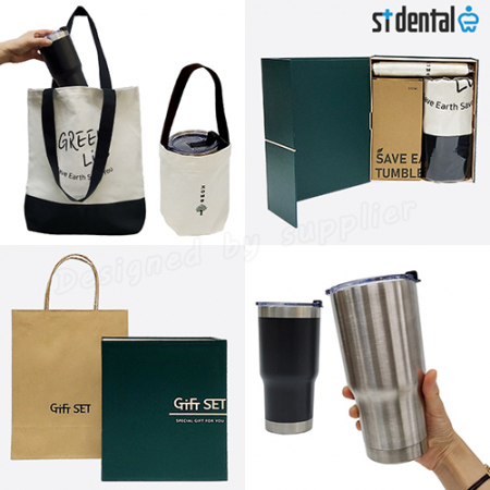 와우2호 선물세트 심플st텀블러 에코백검정투톤 파우치(쇼핑백) #5