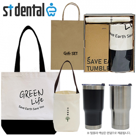 와우2호 선물세트 심플st텀블러 에코백검정투톤 파우치(쇼핑백) #3