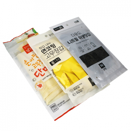 단미니 고무장갑 + 면코팅 고무장갑 + 니트릴 위생장갑 #2