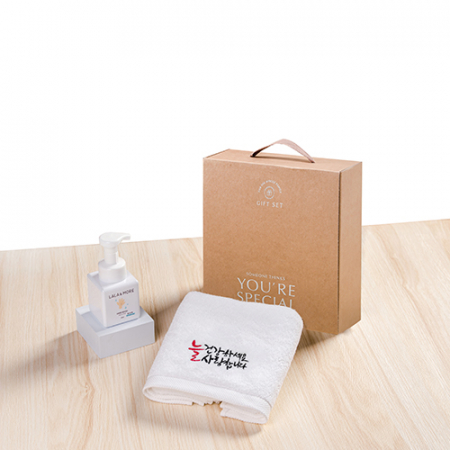 퓨어센스 포근한 국내생산 순면 고급수건 150, 170g + 라라시트러스향 핸드워시 250ml 선물세트 #2