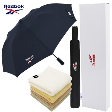 리복 2단 자동 친환경 어스 우산 + 140g 면사타올 세트 #2