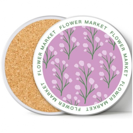 원형 세라믹 컵받침 도자기 컵받침 칼라인쇄 코스타 #3