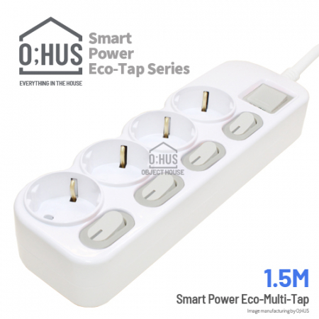 [오후스] Eco-Tap series 절전형 4구 선길이 1.5M #3