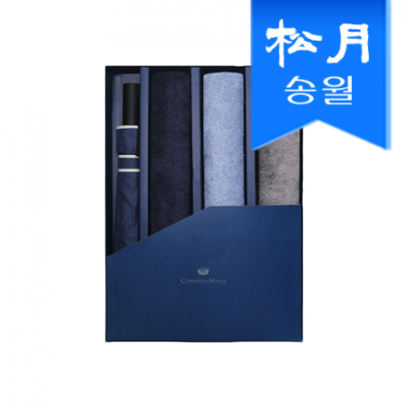 송월 타올우산 4매 선물세트 땡큐 190g 타올 3 + 2단 폰지 바이어스 우산1 // 쇼핑백 미포함 #2