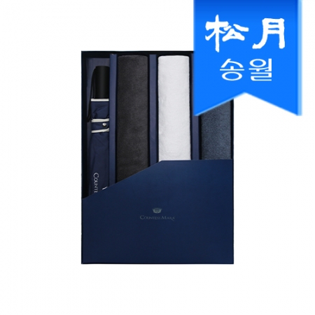 송월 타올우산 4매 선물세트 항균무지 150g 타올 3 + 2단 폰지 바이어스 우산 1 // 쇼핑백 미포함 #2