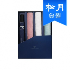송월 타올우산 4매 선물세트 인디 타올 3 + 2단 폰지 바이어스 우산 1 // 쇼핑백 미포함