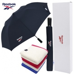 리복 2단자동 친환경 어스 우산 + 180g 코마사타올 세트