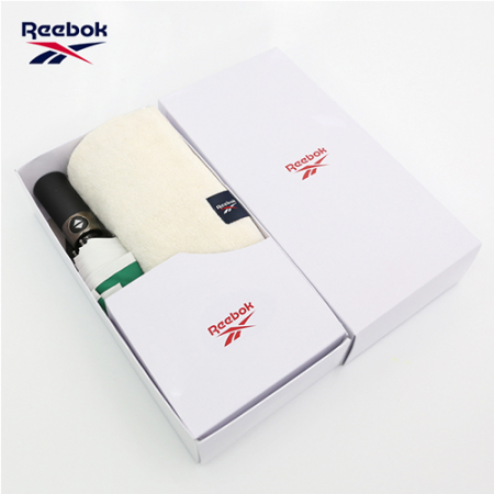 리복 3단 완전 자동 친환경 어스 리플렉티브 우산 + 180g 코마사타올 세트 #2