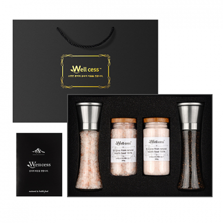 웰세스 WG-244SP 히말라야핑크솔트 히말라야핑크소금 히말라야솔트 블랙페퍼 통후추 그라인더 리필소금 리필솔트 명절선물 기념품 답례품 근로자의날 창립기념 소금선물세트 #2