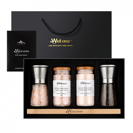 웰세스 WG-205SP 히말라야핑크솔트 히말라야핑크소금 히말라야솔트 블랙페퍼 통후추 그라인더 리필소금 명절선물 추석선물 기념품 답례품 근로자의날 창립기념 소금선물세트 #2