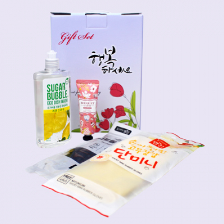 단미니 고무장갑 + 위생장갑 + 슈가버블 주방세제 + 부케가르니 핸드크림 4종세트 #2