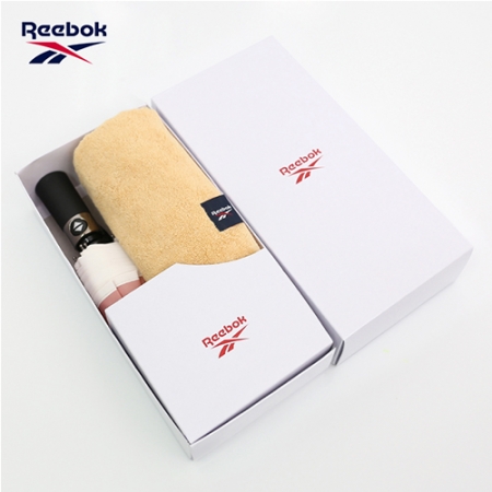 리복 3단 완전 자동 친환경 어스 리플렉티브 우산 + 200g 코마사 타올 세트 #2