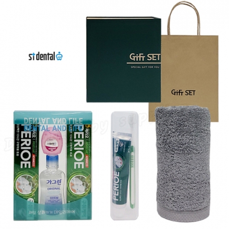 와우9호 선물세트 송월타올 덴탈 M326칫솔 치약100g 3p(쇼핑백) #2