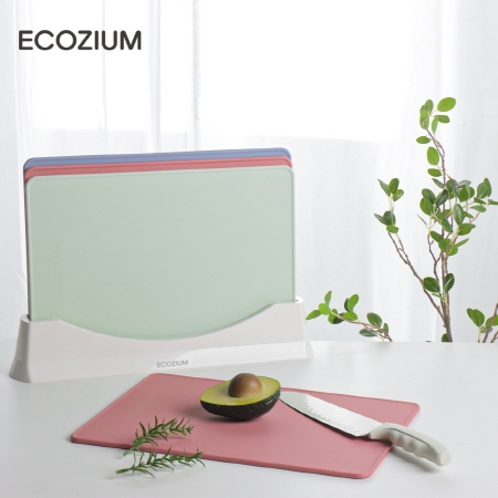 특허받은 에코지음 친환경 바이오매스 TPU 인덱스 향균 도마 4P세트 #2