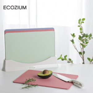 특허받은 에코지음 친환경 바이오매스 TPU 인덱스 향균 도마 4P세트