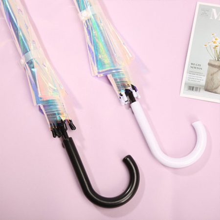 홀로그램 오로라 투명 비닐 장우산, 자동우산 #6