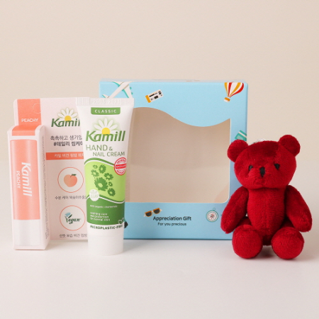 카밀 핸드크림 립밤 토이웍스 키링 곰 인형 3종 세트 #2