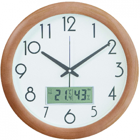 무소음 원목 온습도 벽시계 380 #2