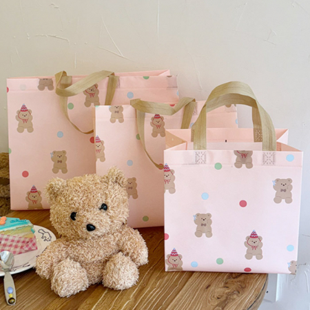 YU-B06 곰돌이 코팅 부직포 가방 #3