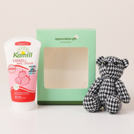 카밀 핸드크림 75ml 키링 체크 곰 인형 2종 기획 세트 #2