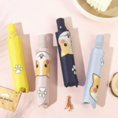 포유렐라 멍멍이 암막 자동 접이식 3단 우산