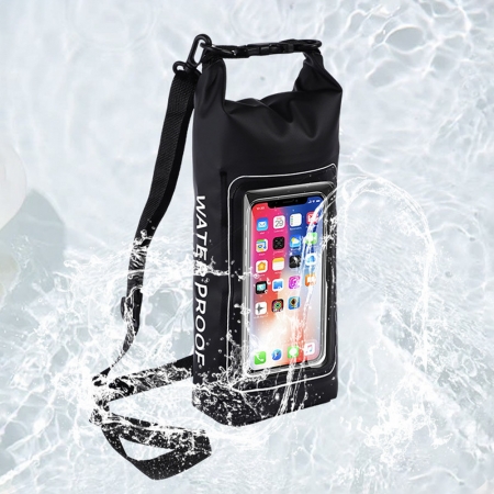 윈도터치 드라이백, 투인원 스트랩 방수 가방 드라이백 비치백 아쿠아백 물놀이 수영장 핸드폰 방수백 2L #3