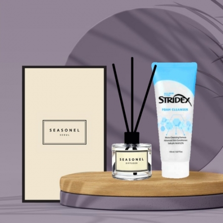 시즈넬 고급선물세트 디퓨저 50ml 플레인+스트라이덱스 폼클렌저 #2