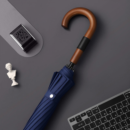 포유렐라 튼튼한 16k 원목 곡선형 장우산 골프우산 자동 대형 우산 #4